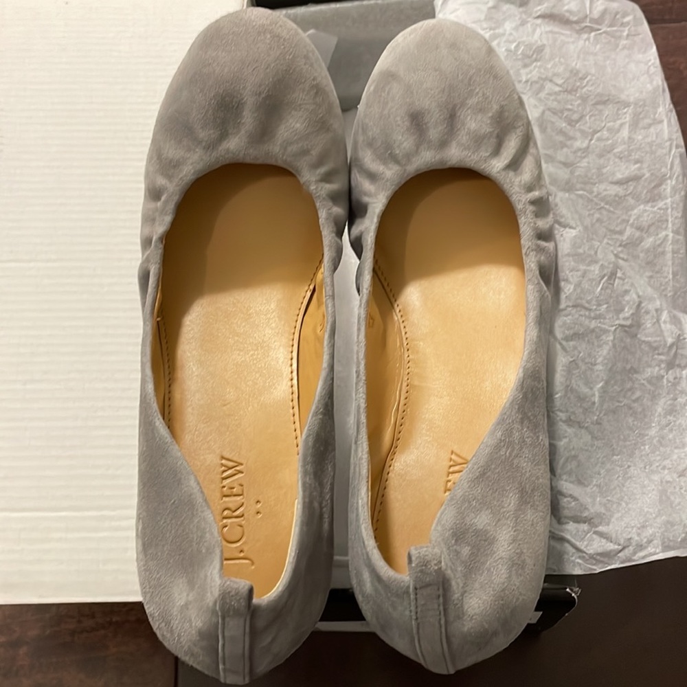 Brand New J Crew Anya Suede Heather Graphite Ballet Flats